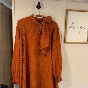 Elegant Orange honeycomb knit custom top size 3x-4x